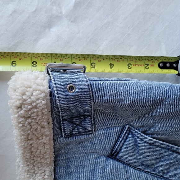 Zara Denim Jacket with Cream Sherpa Collar - Picture 12 of 14